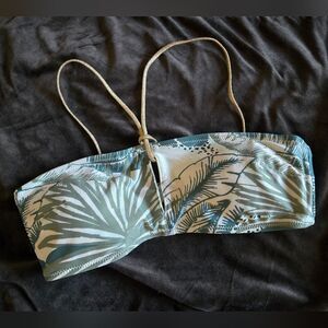 Aerie Keyhole Bikini Top Halter Bandeau Tropical Sz Small NWT